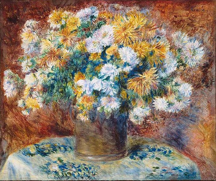 Pierre-Auguste Renoir Chrysanthemums Norge oil painting art